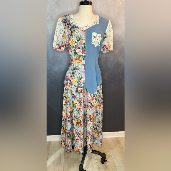 Vintage "Lacy Afternoon" Two-Piece Floral Dress Set by Shell Kepler – Size M - Picture 1 of 16